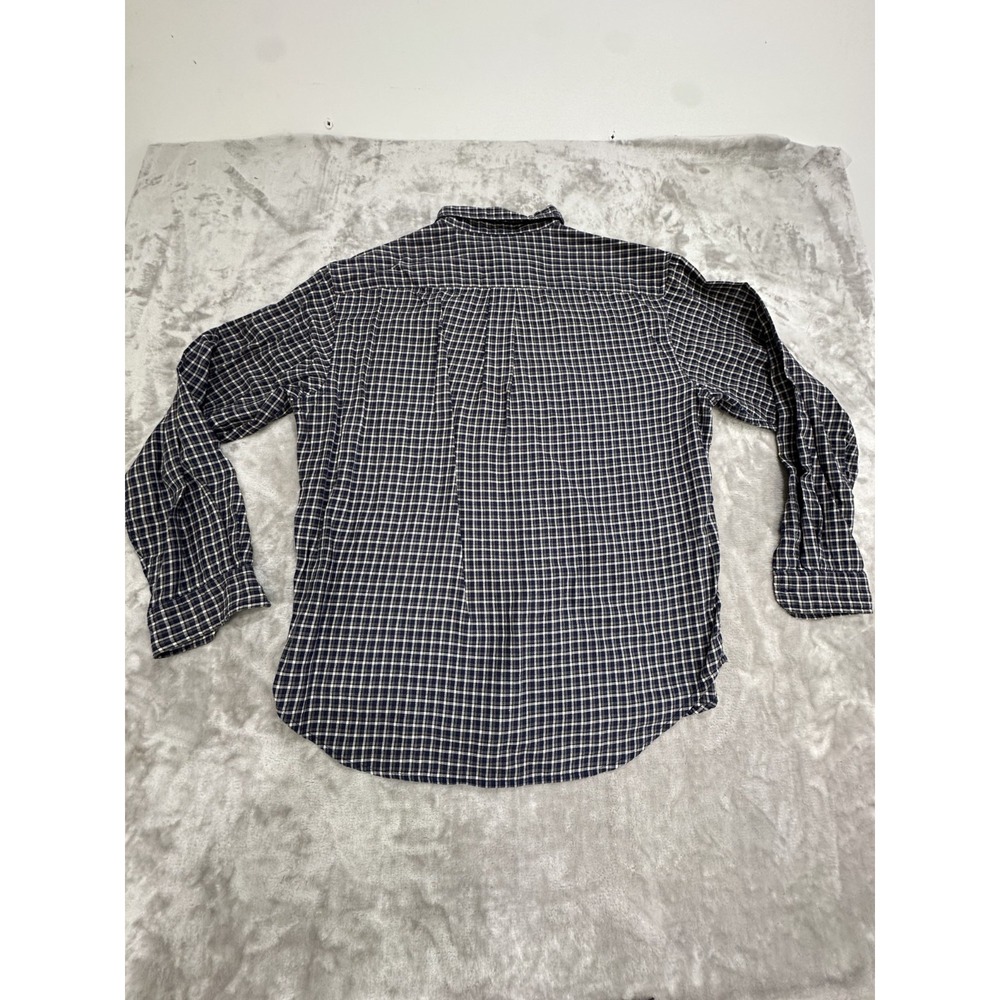 Ralph Lauren Polo Shirt Men's Size Medium Blue Gray Plaid Long Sleeve Button - Picture 4 of 8